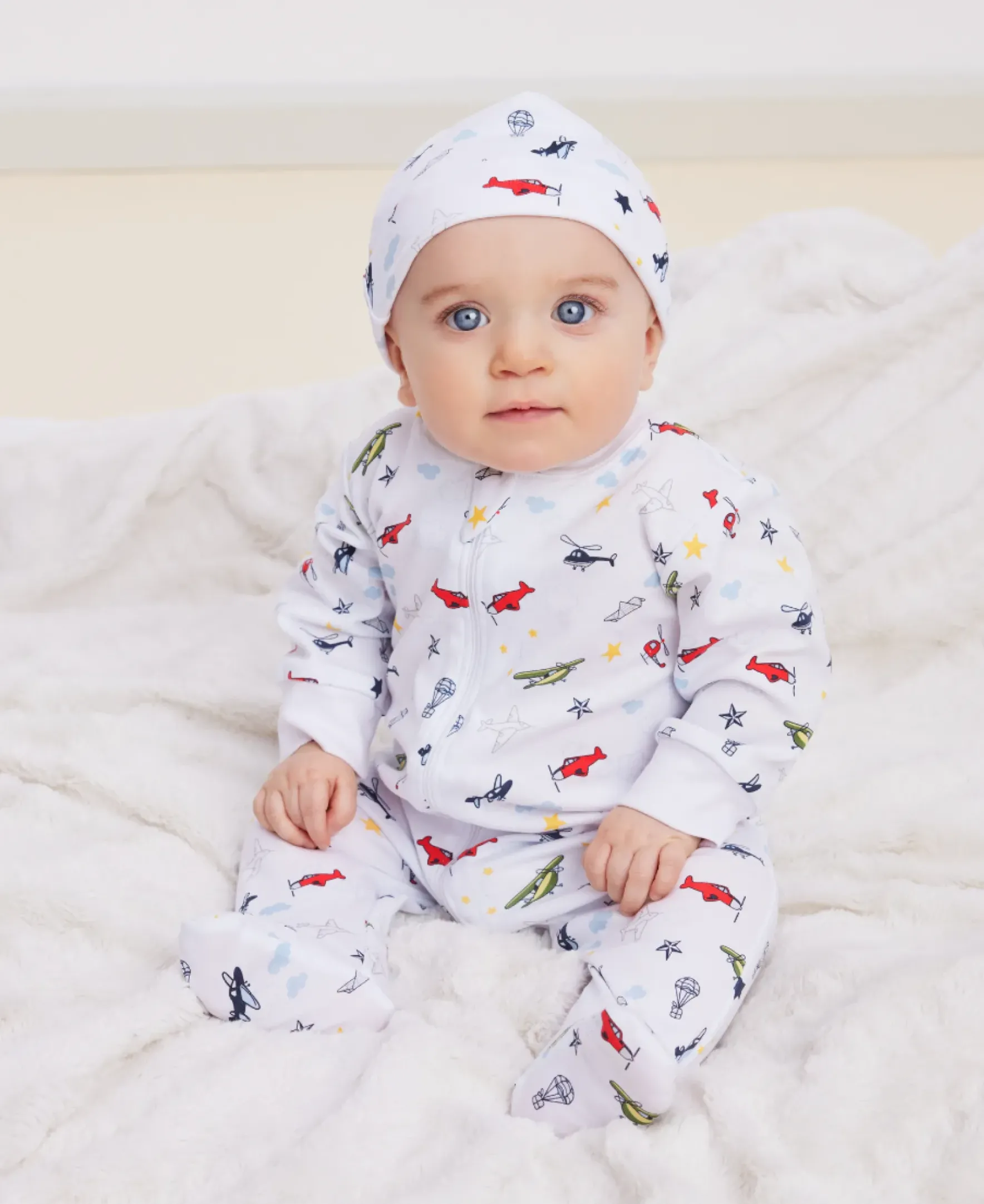 Kissy Kissy Aviators Print Footie w/ Zip> Footies|Classic Collections