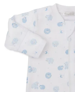 Kissy Kissy Baa Baa Baby Sheep Blue Zip Footie> Pajamas|Footies
