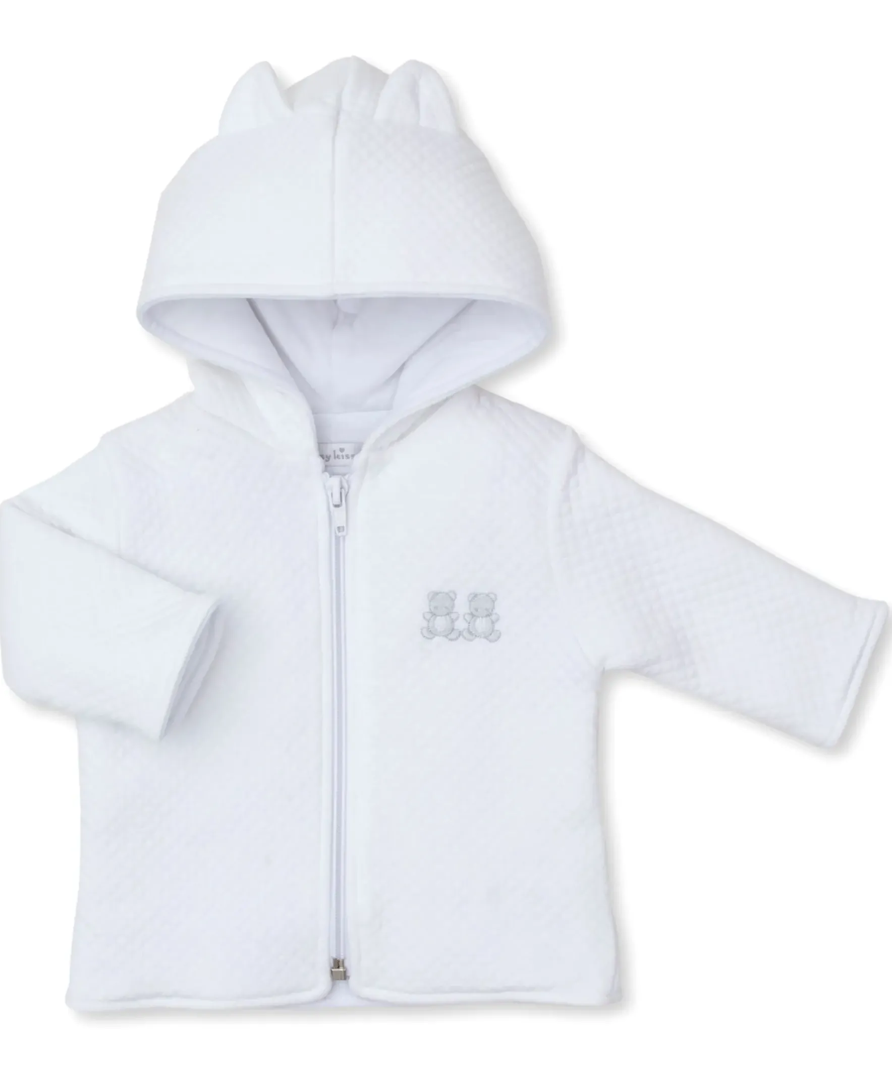 Kissy Kissy Baby Bear Cub White Padded Jacquard Jacket> White Basics