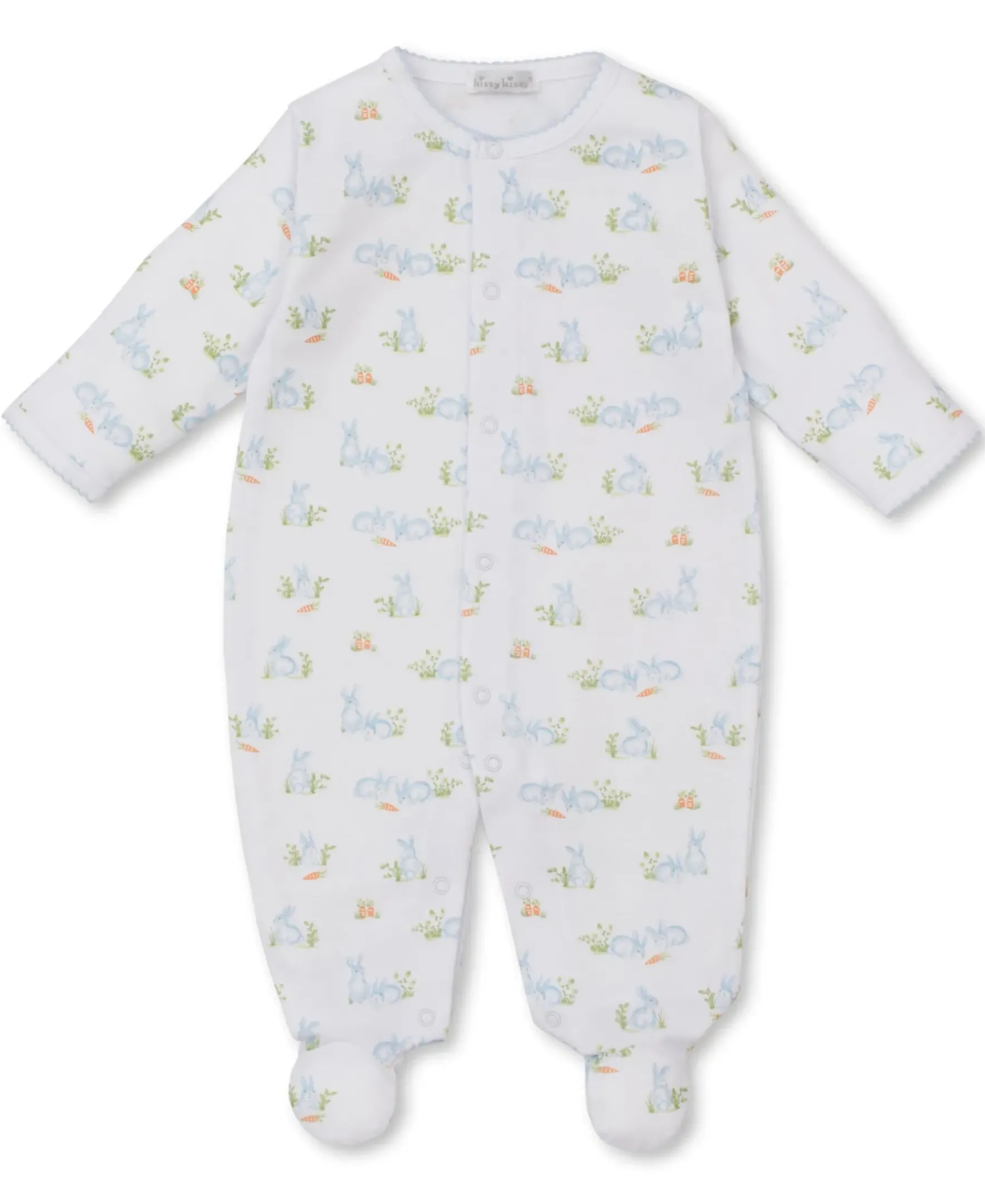 Kissy Kissy Baby Bunny Patch Blue Footie> Footies