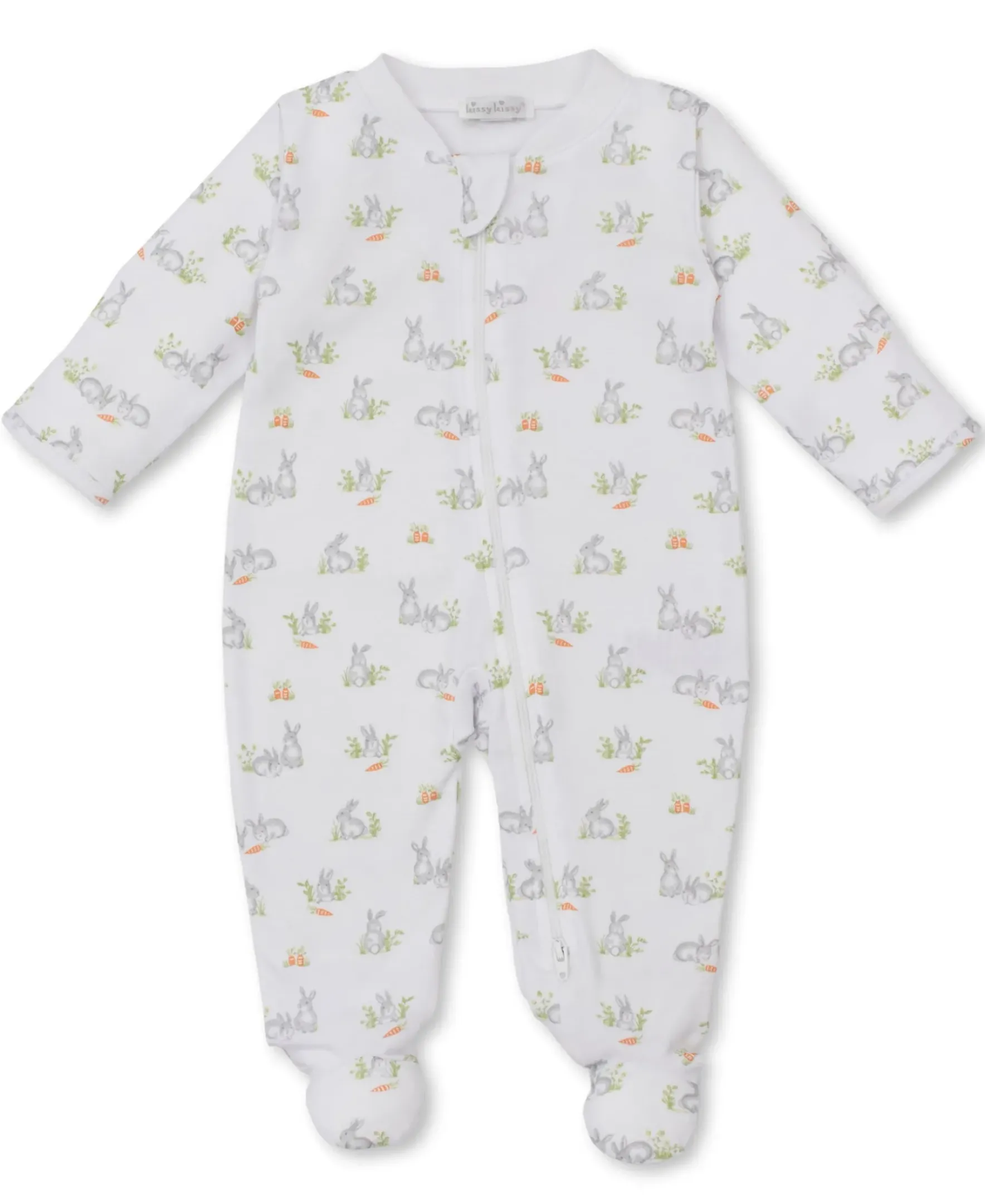 Kissy Kissy Baby Bunny Patch Zip Footie> Footies|Pajamas
