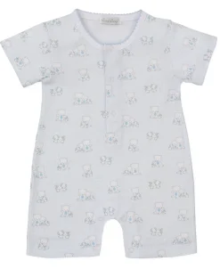 Kissy Kissy Beary Besties Blue Short Playsuit> Playsuits|Rompers