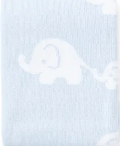 Kissy Kissy Blue Elephant Knit Novelty Blanket> Blankets|Classic Collections