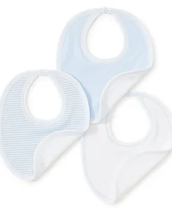 Kissy Kissy Blue Stripe 3 Pack Bib Set w/ Tulle Bag><noscript><img width=
