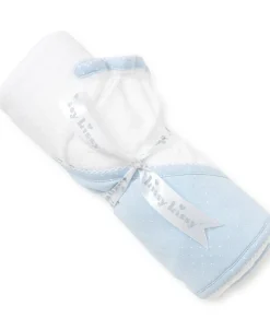 Kissy Kissy Blue/White New Kissy Dots Hooded Towel & Mitt Set> Hooded Bath Towels|White Basics