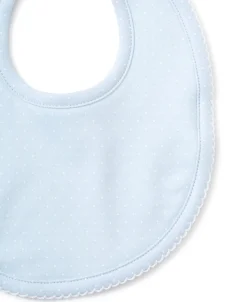 Kissy Kissy Blue/White New Kissy Dots Print Bib> Bibs|White Basics