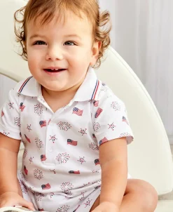 Kissy Kissy Bold Stripes & Bright Stars Short Playsuit> Playsuits|Rompers