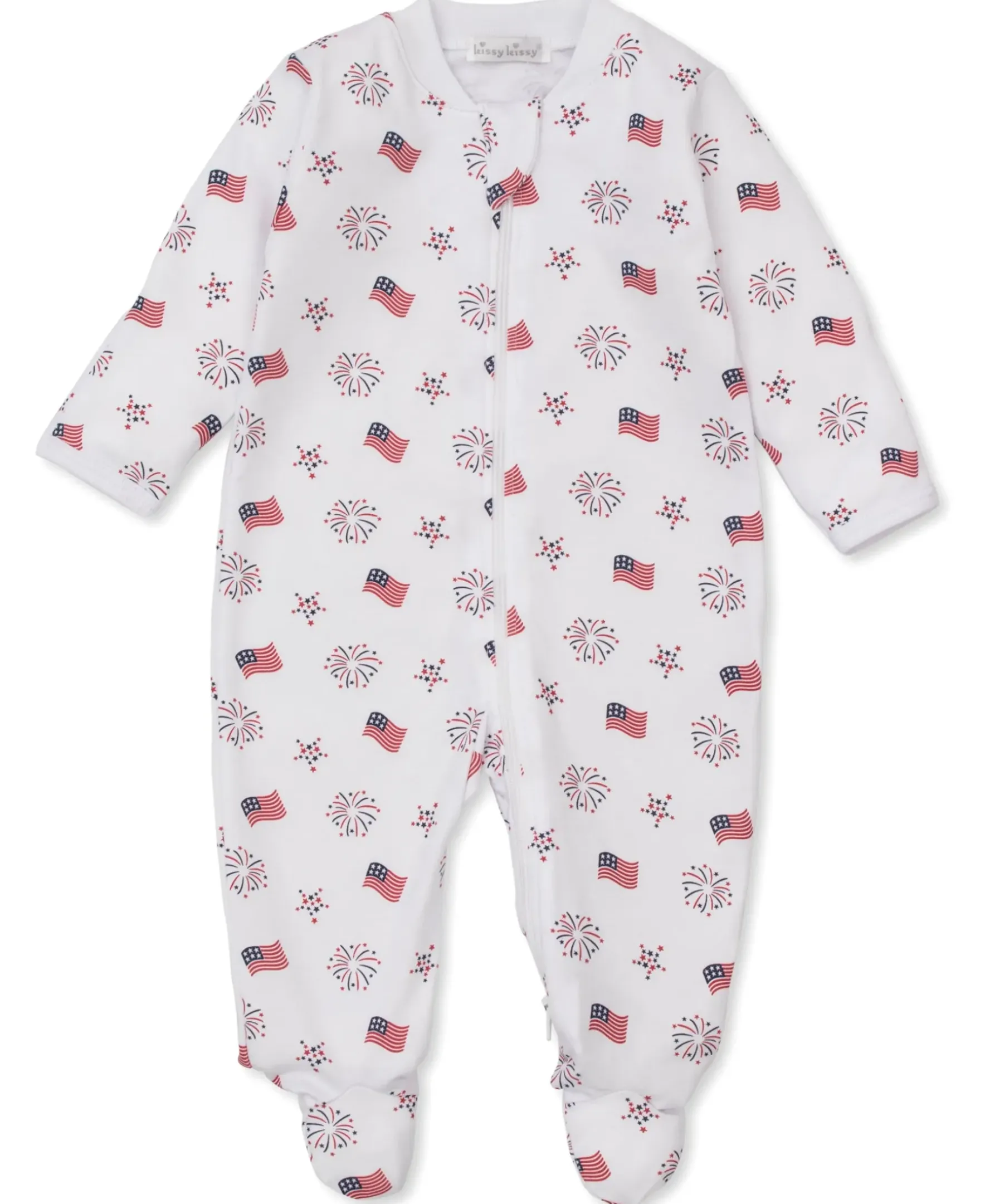 Kissy Kissy Bold Stripes & Bright Stars Zip Footie> Footies|Pajamas