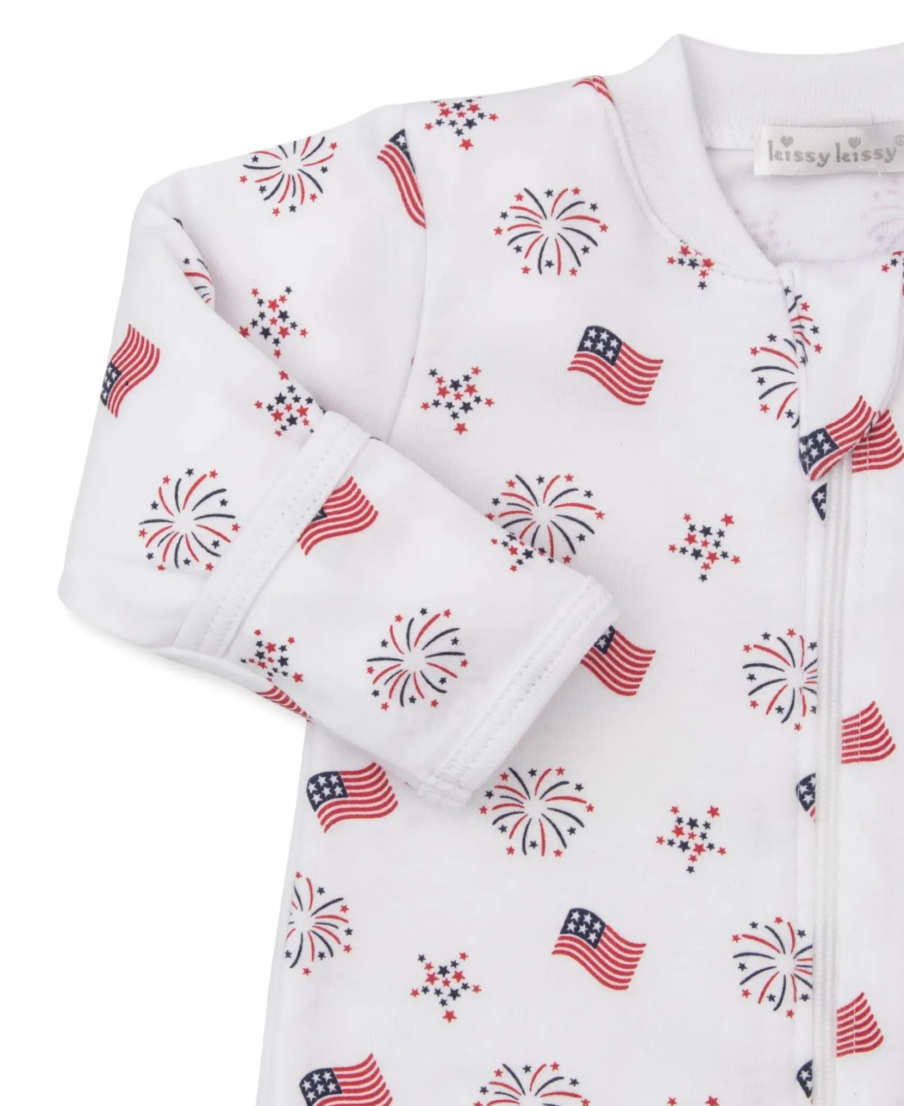 Kissy Kissy Bold Stripes & Bright Stars Zip Footie> Footies|Pajamas