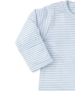 Kissy Kissy Classic Rib Blue Stripe Zip Footie> Footies|Pajamas