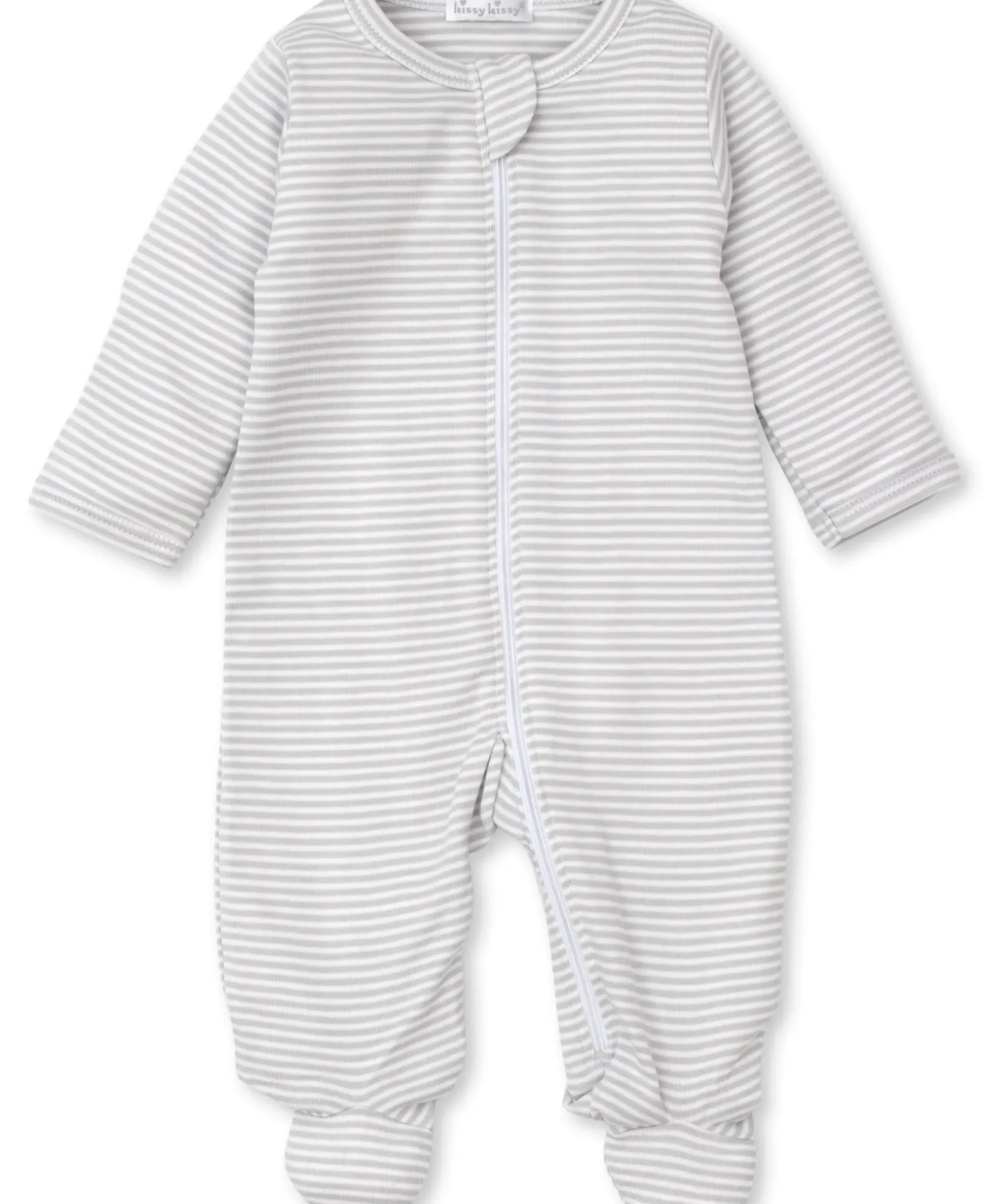 Kissy Kissy Classic Rib Stripe Zip Footie> Footies|Pajamas