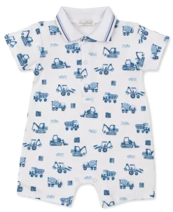 Kissy Kissy Construction Trucks Short Playsuit> Playsuits|Rompers