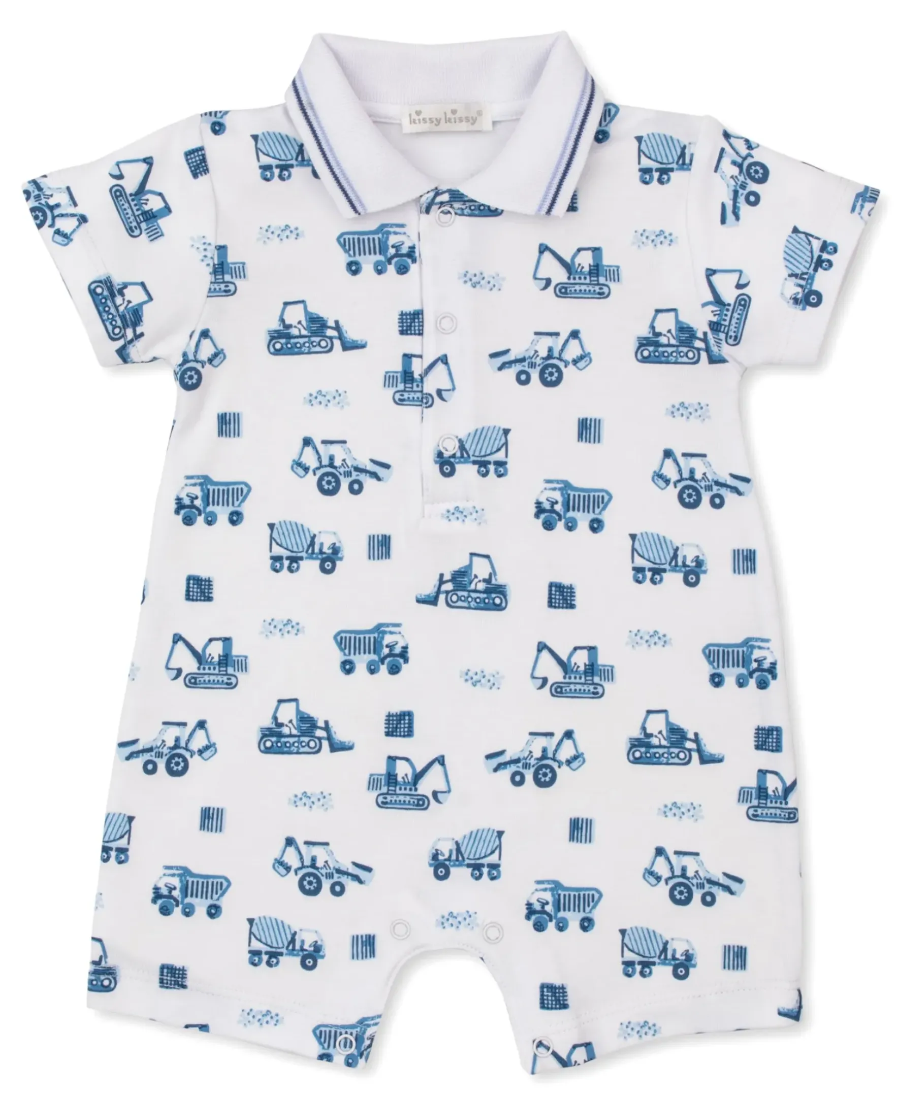 Kissy Kissy Construction Trucks Short Playsuit> Playsuits|Rompers