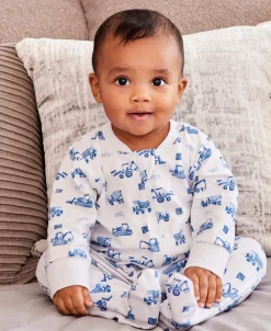 Kissy Kissy Construction Trucks Zip Footie> Footies|Pajamas