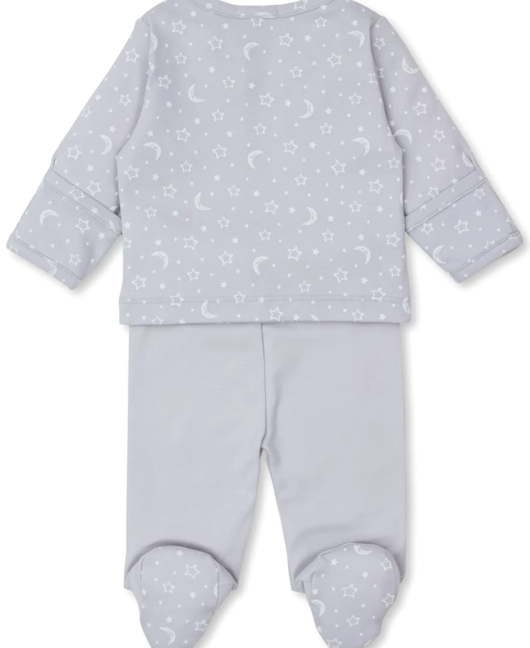 Kissy Kissy Crescent Moonlight Footed Pant Set> Smocking + Hand Embroidery