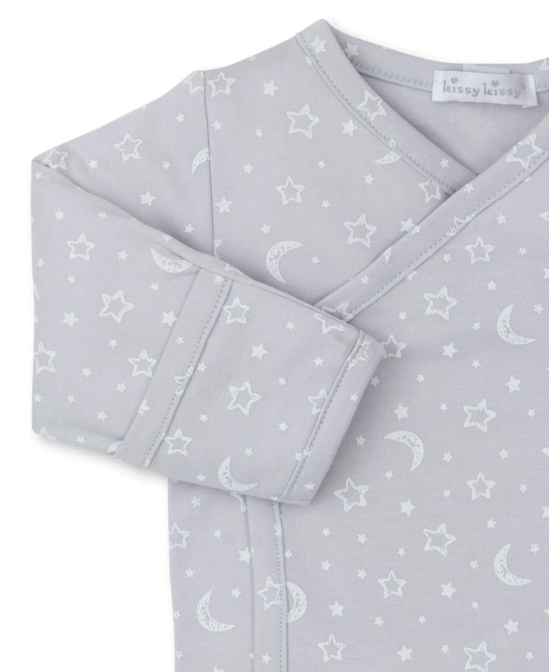 Kissy Kissy Crescent Moonlight Footed Pant Set> Smocking + Hand Embroidery