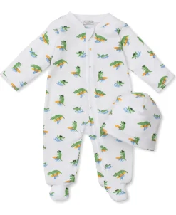 Kissy Kissy Crocodile Capers Zip Footie & Hat Set> Hats|Footies