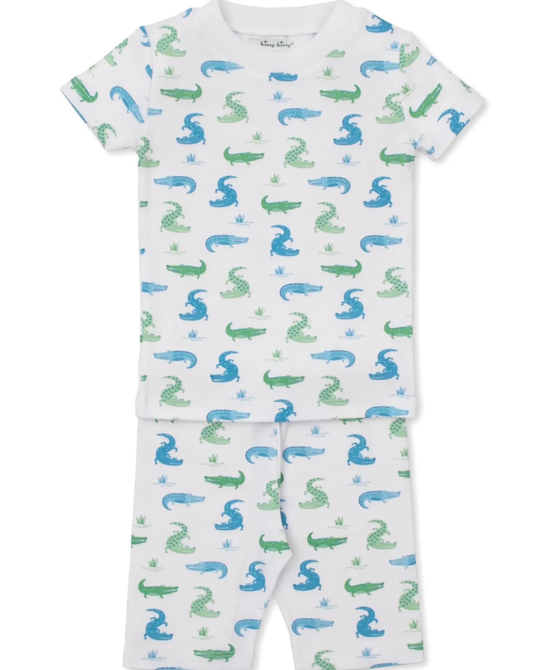 Kissy Kissy Cruising Crocodiles Toddler Short Pajama Set>Kids Pajamas|Pajamas