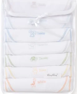 Kissy Kissy Days of the Week Boys Bib Set><noscript><img width=