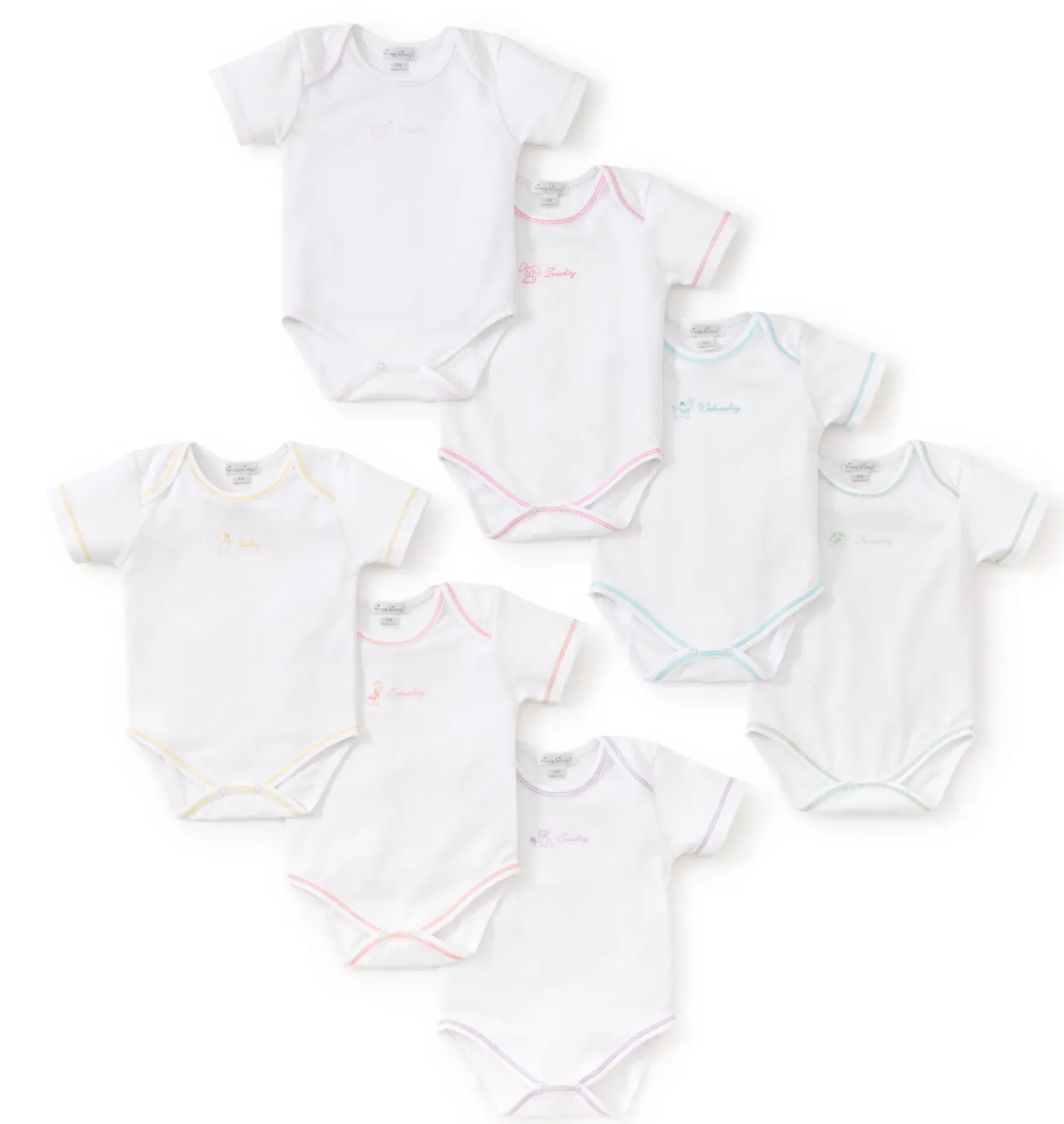 Kissy Kissy Days of the Week Girls Bodysuit Set> Bodysuits|Multipacks + Sets