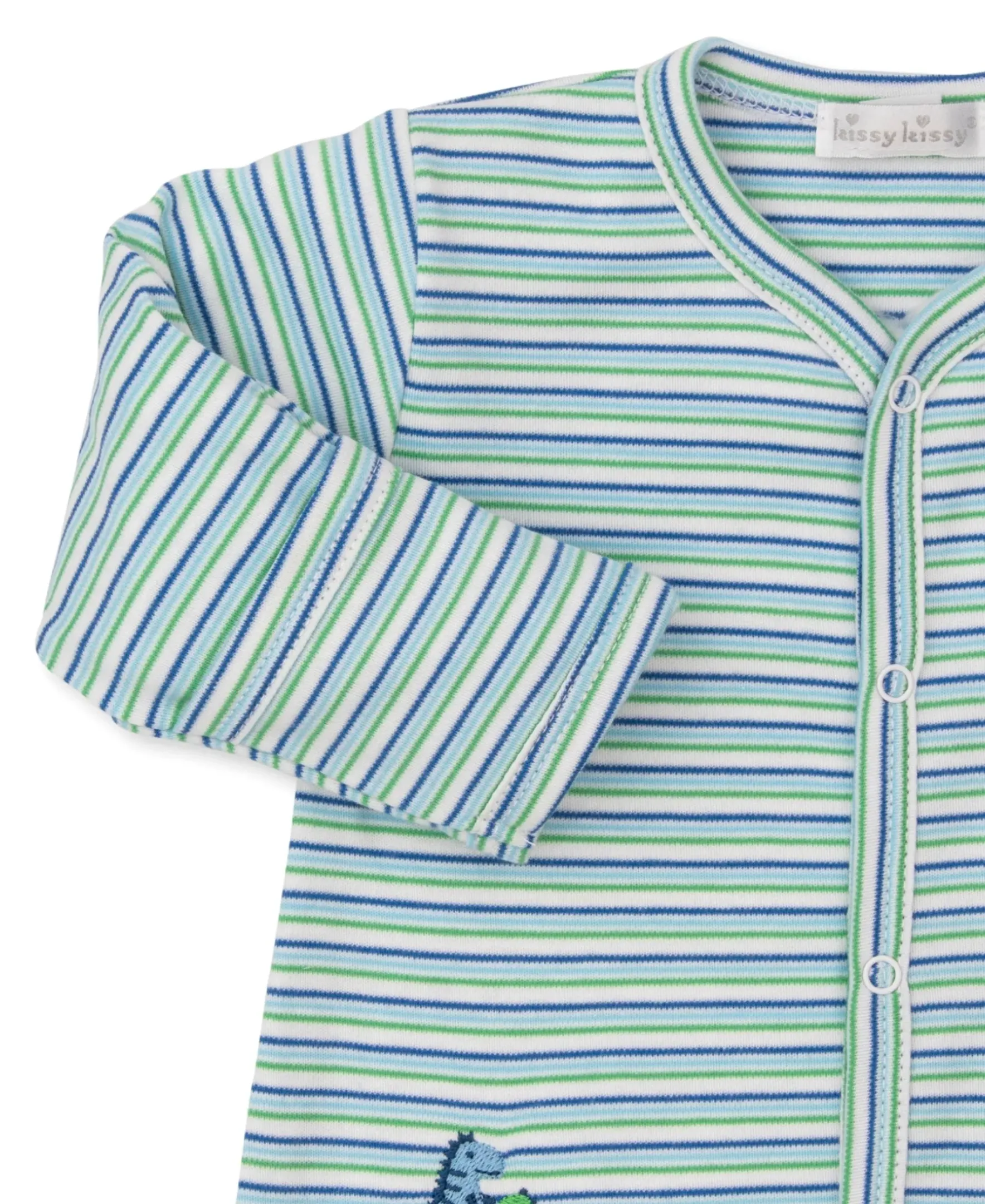 Kissy Kissy Dino District Stripe Footie> Footies