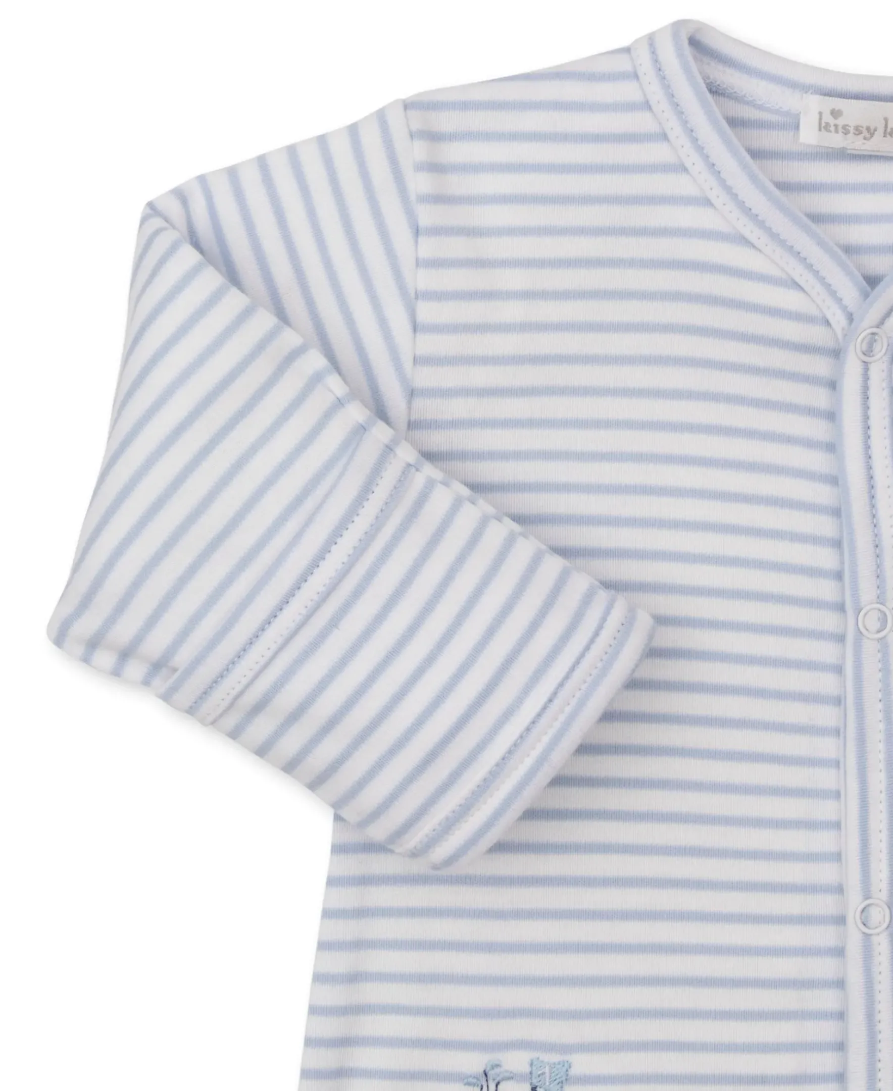 Kissy Kissy Fairway Foursome Blue Stripe Footie> Footies