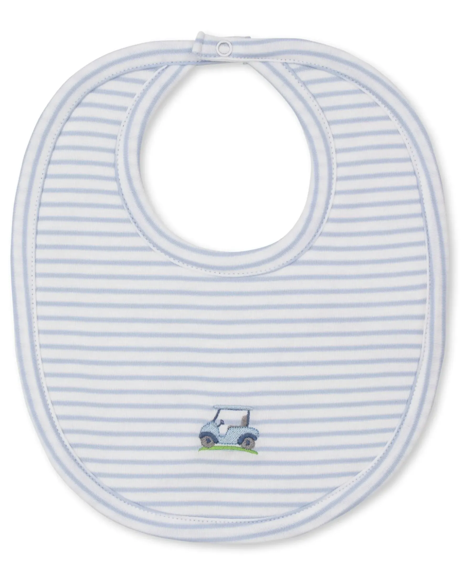 Kissy Kissy Fairway Foursome Blue Stripe Bib> Bibs