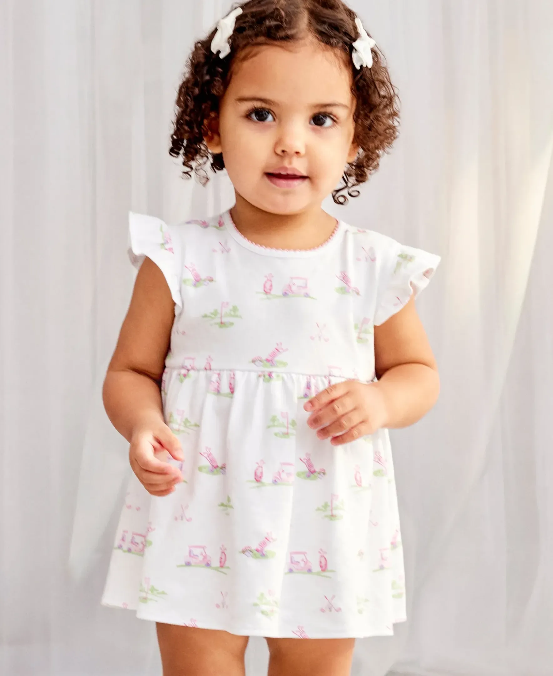 Kissy Kissy Fairway Foursome Pink Bodysuit Dress> Dresses + Bubbles|Bodysuits