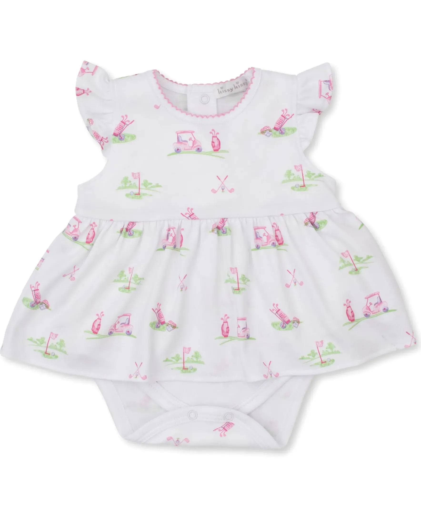 Kissy Kissy Fairway Foursome Pink Bodysuit Dress> Dresses + Bubbles|Bodysuits