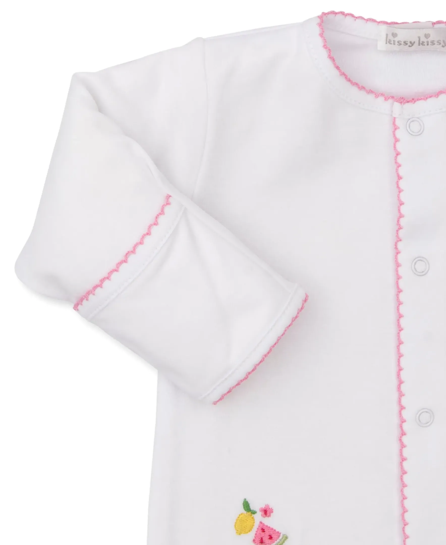 Kissy Kissy Fruit Fiesta White Footie & Hat Set> Hats|Footies