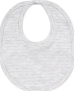 Kissy Kissy Gray Kissy Essentials Stripe Bib> Bibs|Classic Collections