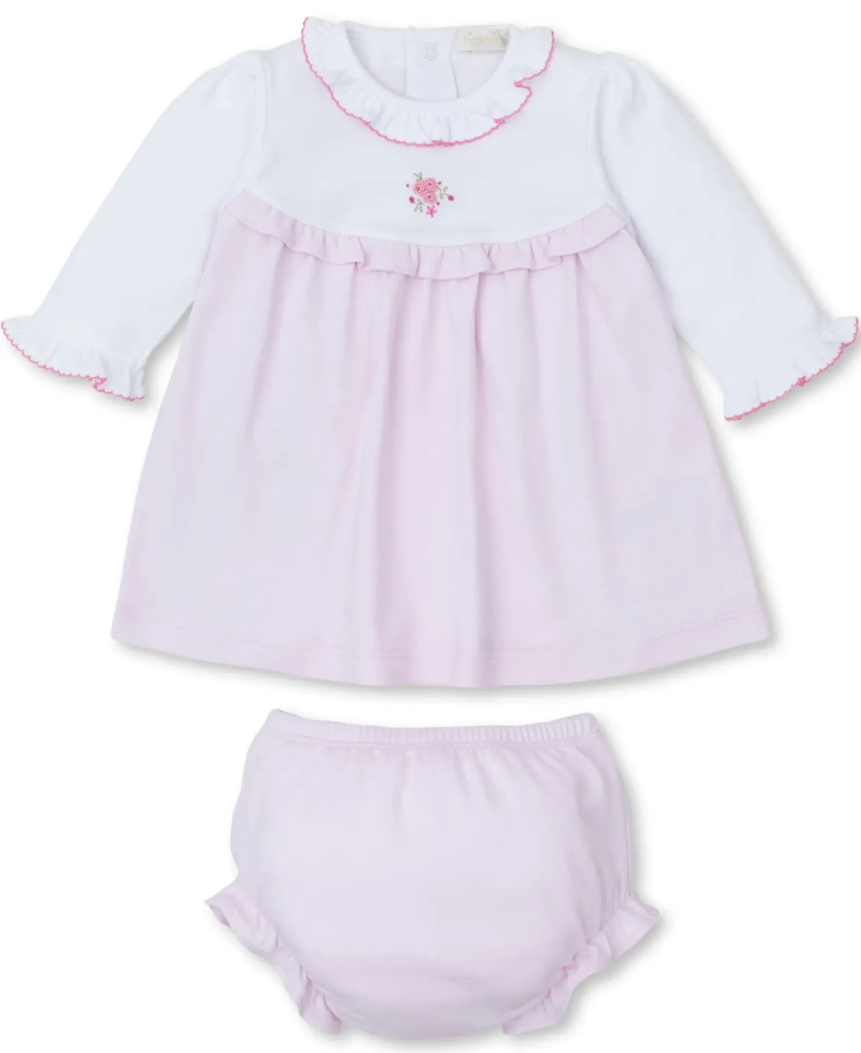Kissy Kissy Hand Emb. SCE Roses and Blooms Dress Set> Dresses + Bubbles|Smocking + Hand Embroidery