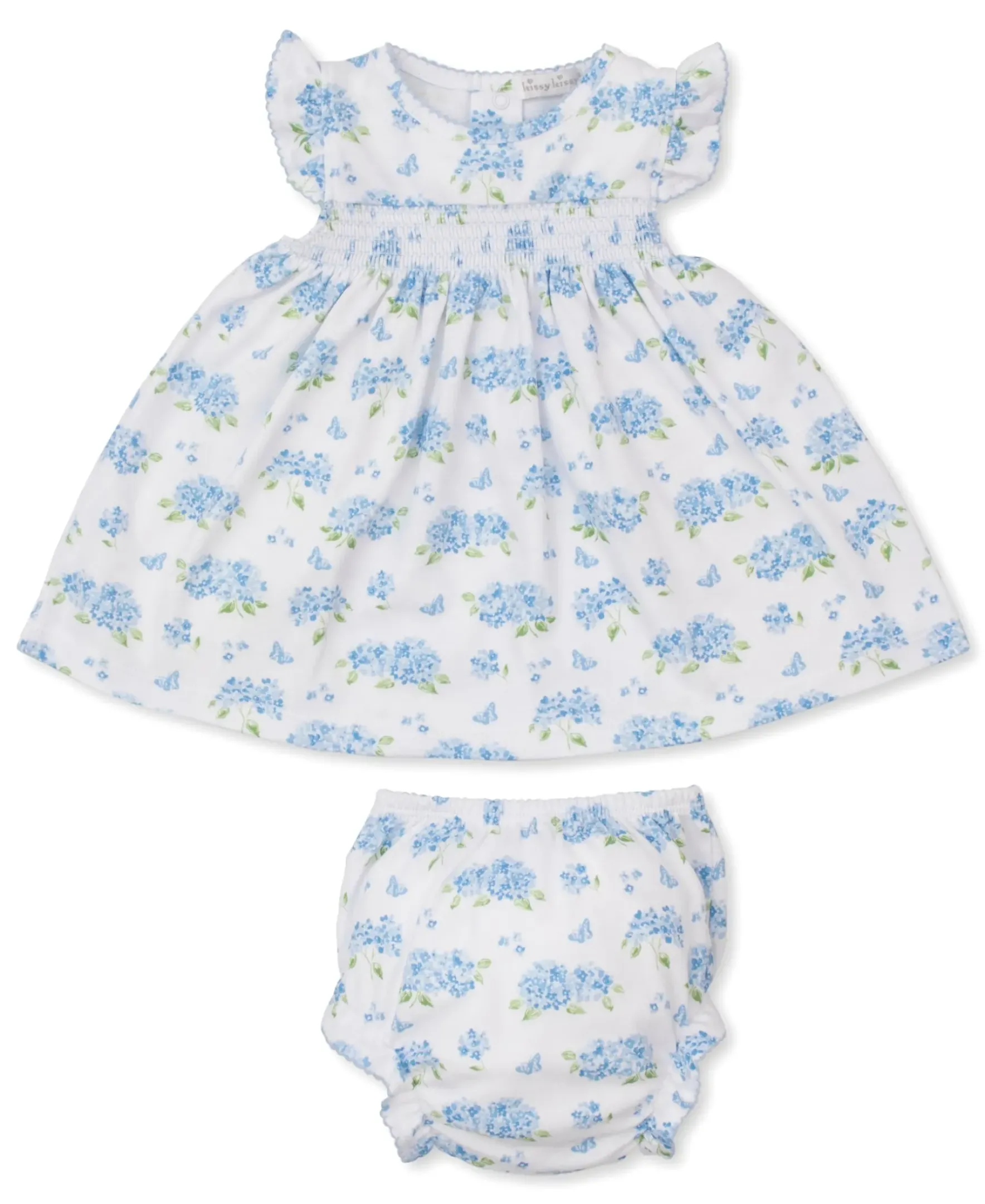 Kissy Kissy Heavenly Hydrangeas Blue Dress Set> Dresses + Bubbles