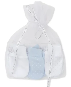 Kissy Kissy Kissy Dots 3 Pack Blue Mittens Set w/ Tulle Bag> Mittens|Multipacks + Sets