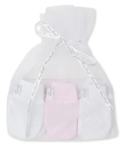 Kissy Kissy Kissy Dots 3 Pack Pink Mittens Set w/ Tulle Bag> Mittens|Multipacks + Sets