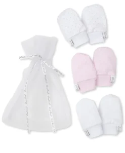 Kissy Kissy Kissy Dots 3 Pack Pink Mittens Set w/ Tulle Bag> Mittens|Multipacks + Sets