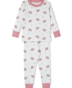 Kissy Kissy Kissy Love Abloom Ribbed Toddler Pajama Set>Kids Pajamas|Pajamas