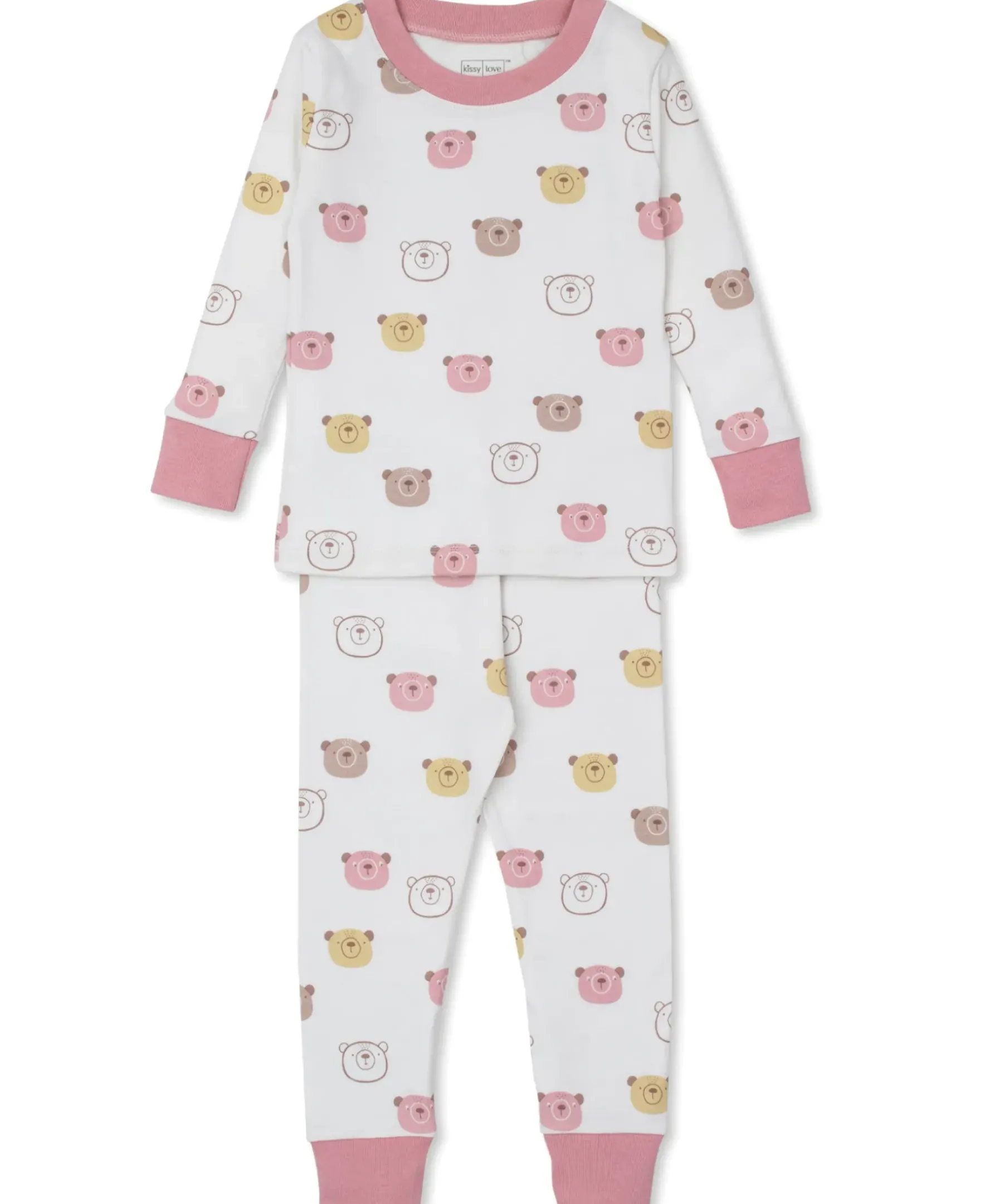 Kissy Kissy Kissy Love Bear Talk Pink Toddler Pajama Set>Kids Pajamas|Pajamas