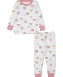 Kissy Kissy Kissy Love Bear Talk Pink Toddler Pajama Set>Kids Pajamas|Pajamas
