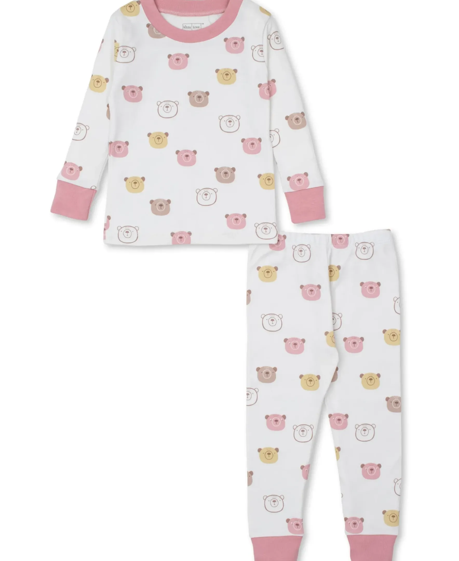 Kissy Kissy Kissy Love Bear Talk Pink Toddler Pajama Set>Kids Pajamas|Pajamas