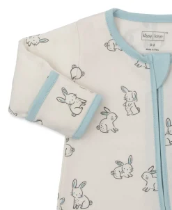 Kissy Kissy Kissy Love Bunny Buddies Blue Zip Footie><noscript><img width=