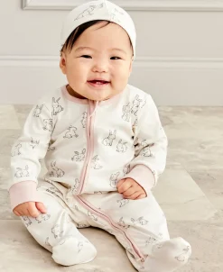 Kissy Kissy Kissy Love Bunny Buddies Pink Zip Footie> Footies|Pajamas