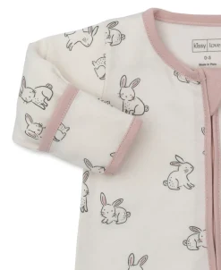 Kissy Kissy Kissy Love Bunny Buddies Pink Zip Footie><noscript><img width=