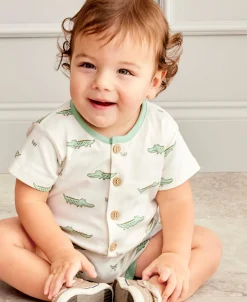 Kissy Kissy Kissy Love Crocodile Walk Short Playsuit> Playsuits|Rompers