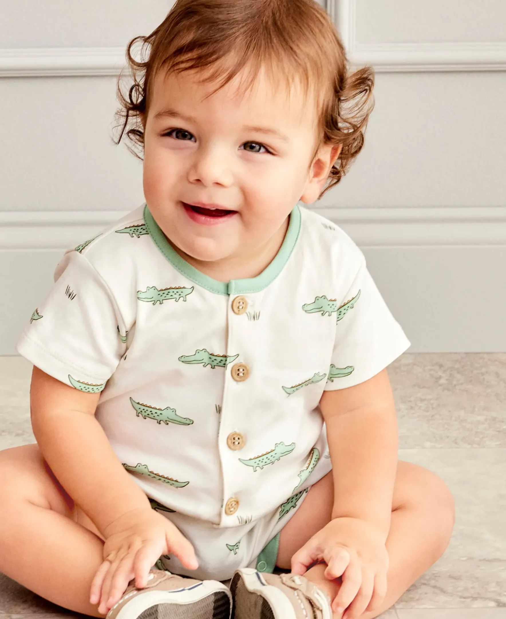 Kissy Kissy Kissy Love Crocodile Walk Short Playsuit> Playsuits|Rompers