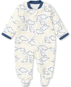 Kissy Kissy Kissy Love Dino Duo Print Zip Footie (NB)> Footies|Pajamas