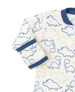 Kissy Kissy Kissy Love Dino Duo Print Zip Footie (NB)> Footies|Pajamas