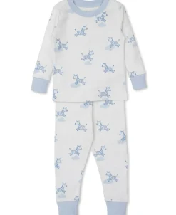 Kissy Kissy Kissy Love Dreamy Zebras Blue Toddler Pajama Set>Kids Pajamas|Pajamas