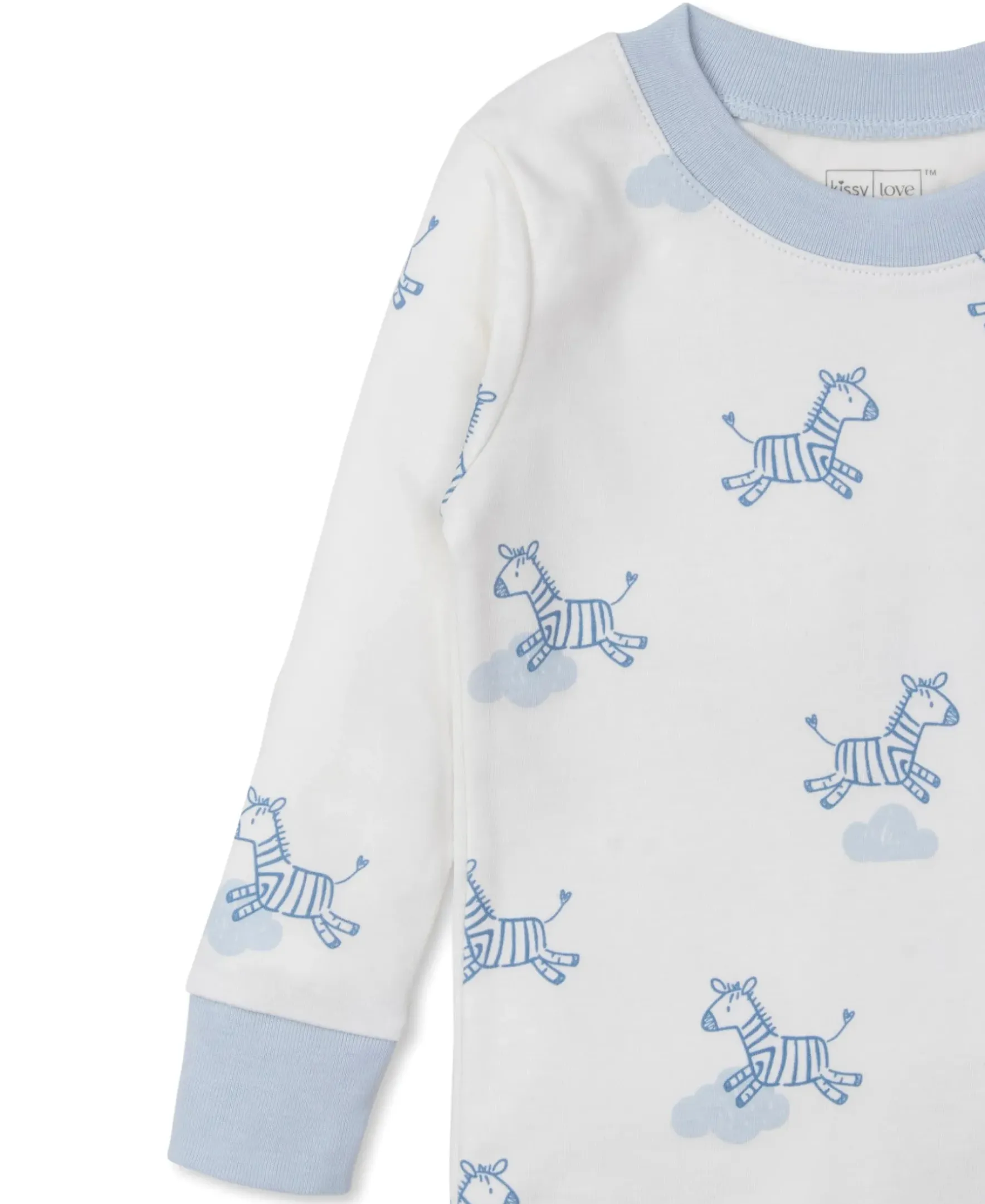 Kissy Kissy Kissy Love Dreamy Zebras Blue Toddler Pajama Set>Kids Pajamas|Pajamas