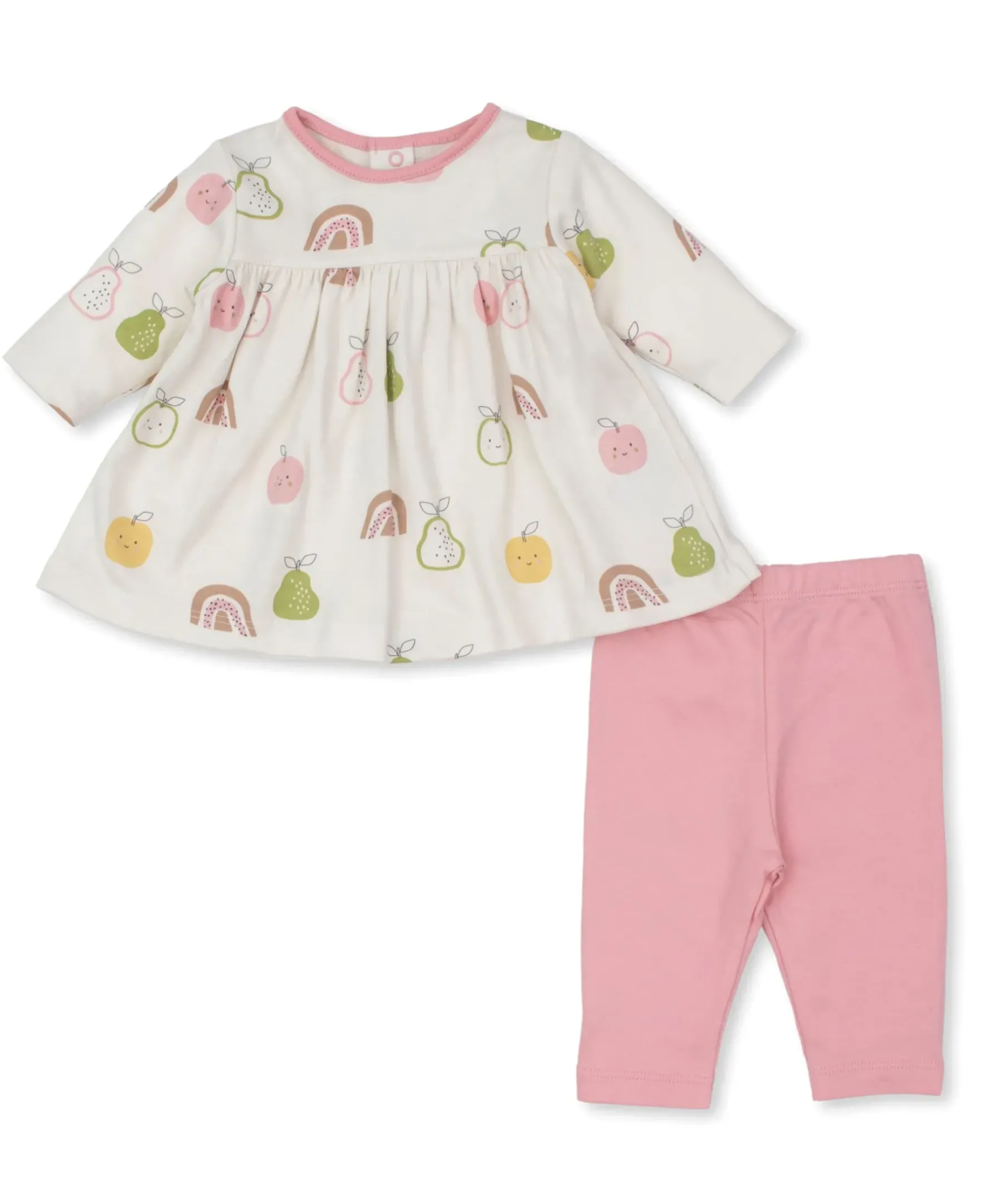 Kissy Kissy Kissy Love Pears and Rainbows Dress Set (0-3M)> Dresses + Bubbles